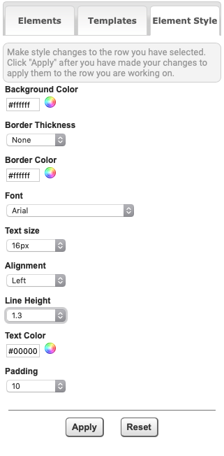 Element Style Choices