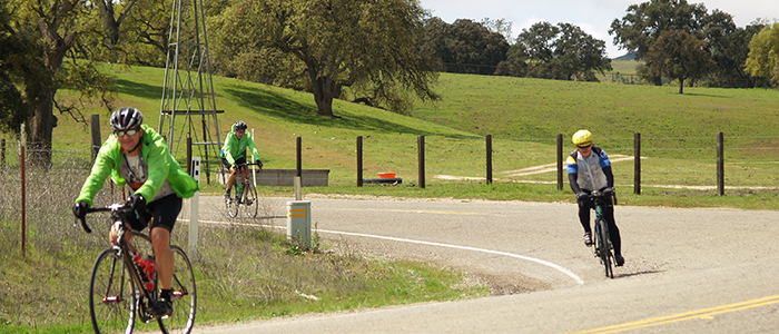 Three cyclist on Parkhill Road.