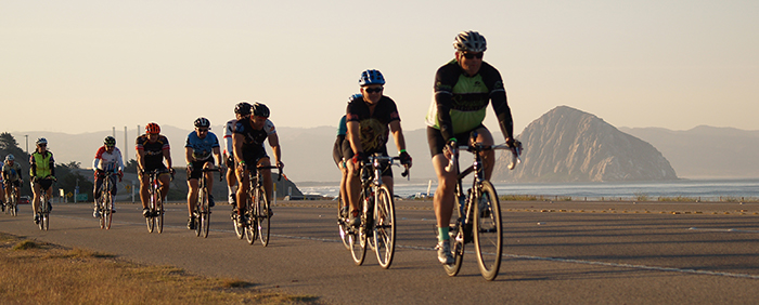Riders leaving Morro Bay during the Lighthouse Century